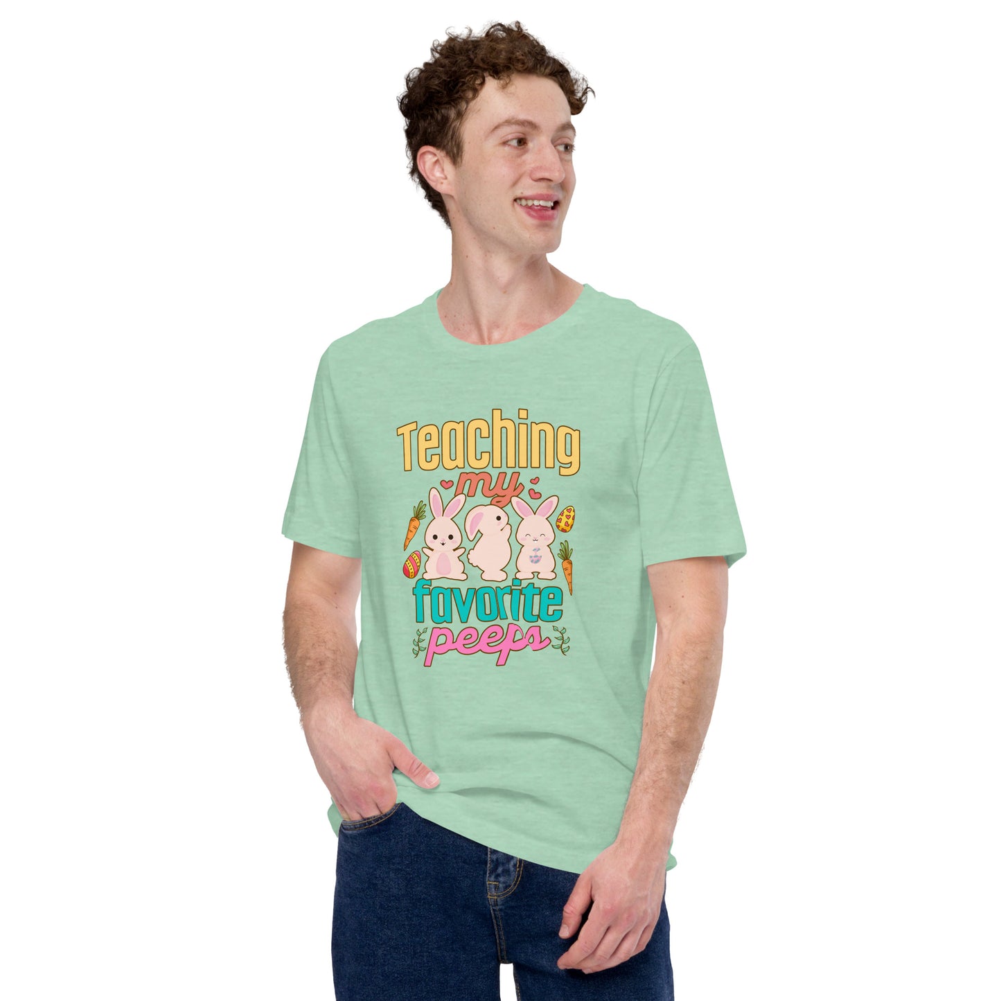 Teaching My Favorite Peeps Easter Teacher Unisex Light Shirt