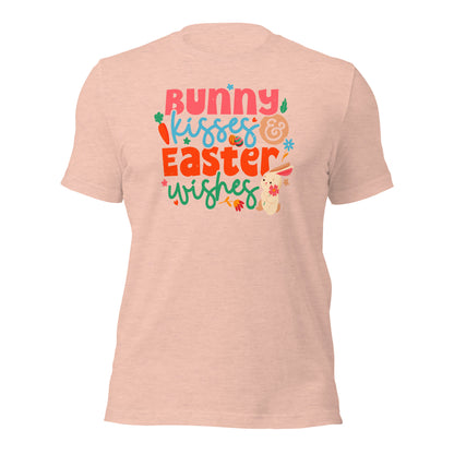 Cute Easter T-Shirt Bunny Kisses & Easter Wishes Unisex Light t-shirt