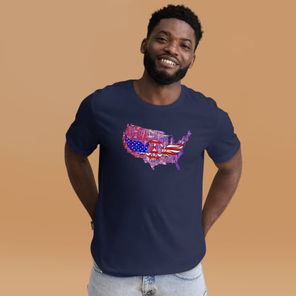 We The People Peace Wings Signs USA Map Unisex Dark T-shirt