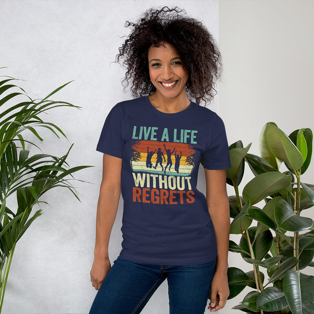 Live a life without regrets Yolo Tee Inspirational Positive Saying Unisex Dark T-Shirts