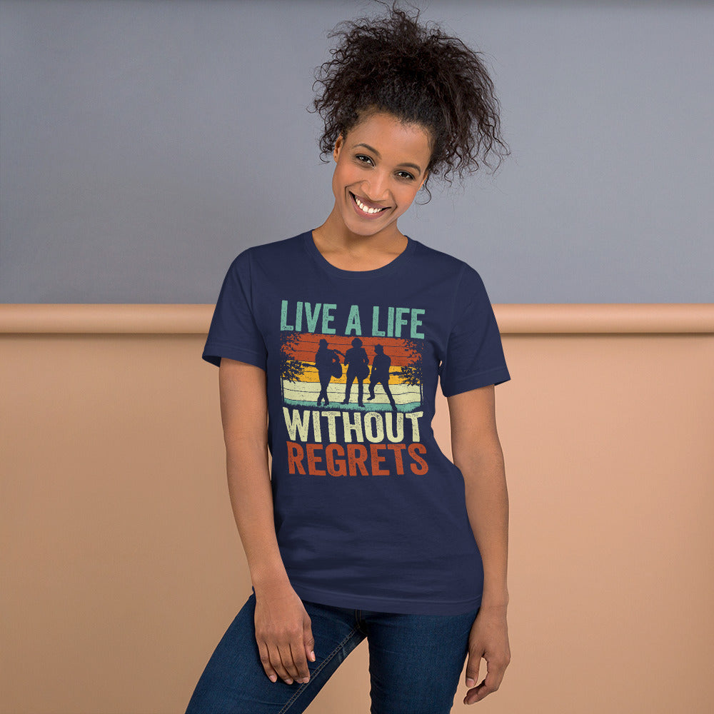 Musician Live A Life Without Regrets Inspiring Quote Guitarist Dark T-shirt