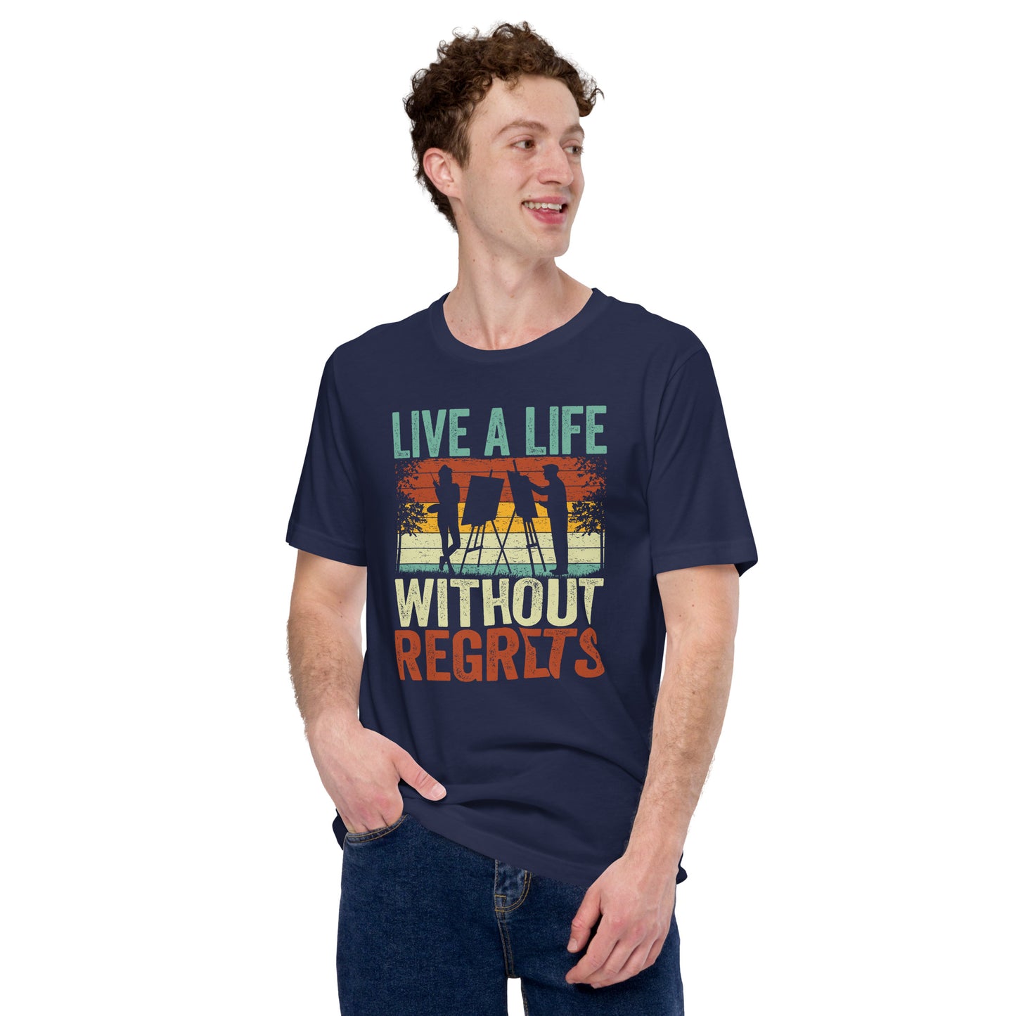 Artist Inspirational Quote Live A Life Without Regrets Unisex Dark Shirt