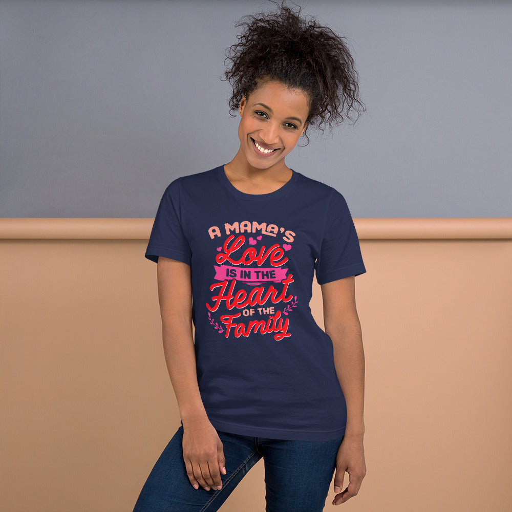 A Mama's Love Is In The Heart Of The Family Mothers Day Unisex Dark Shirt