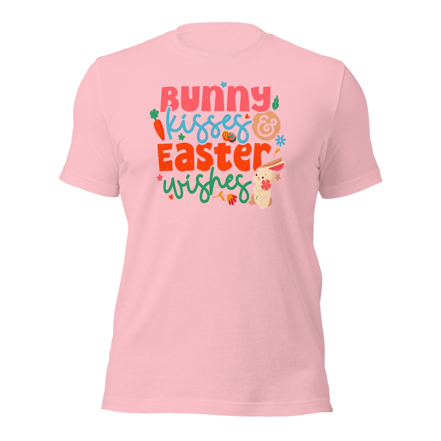 Cute Easter T-Shirt Bunny Kisses & Easter Wishes Unisex Light t-shirt