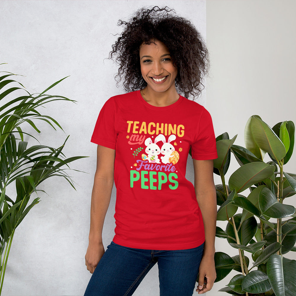 Teachers Easter Shirt Teaching My Favorite Peeps Dark Tee