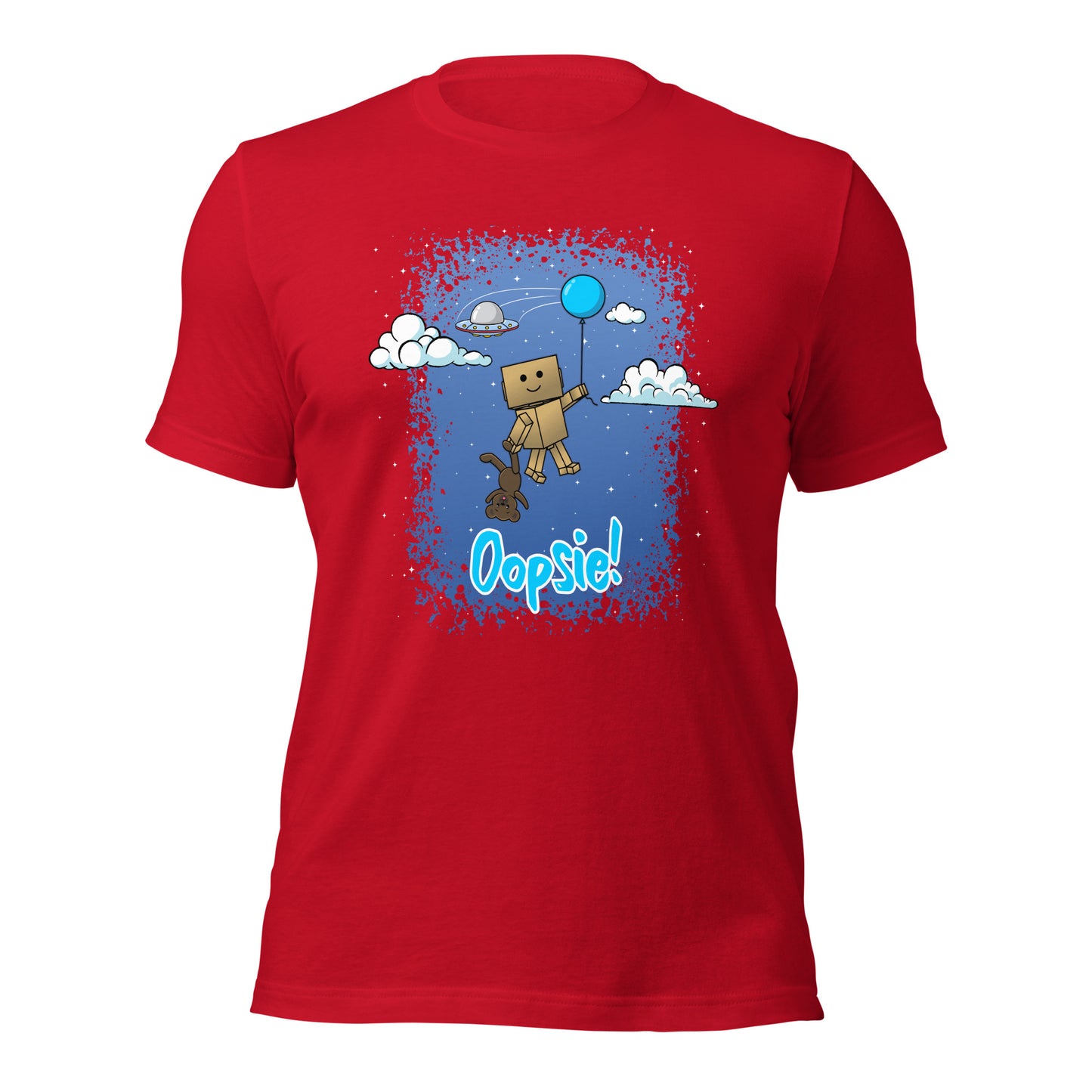 Oopsie Robot Outer Space Shirt Playful Funny Unisex Dark T-shirt