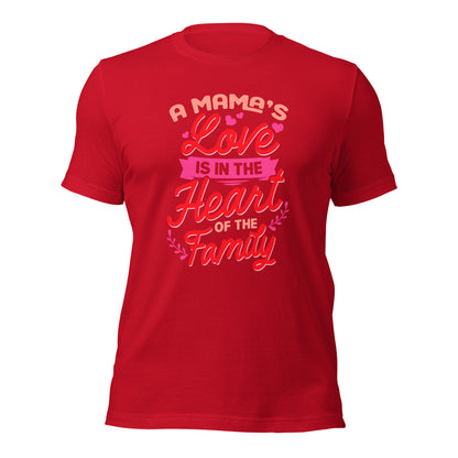 A Mama's Love Is In The Heart Of The Family Mothers Day Unisex Dark Shirt