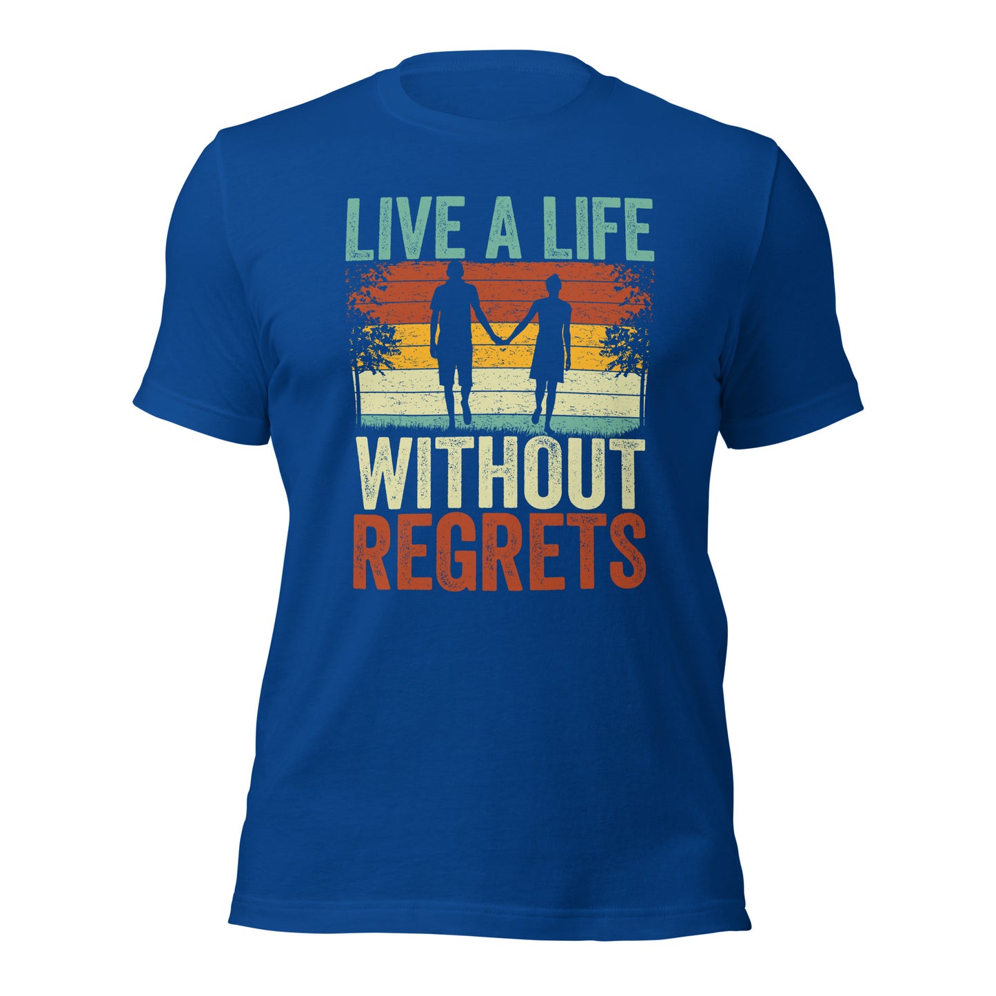 Couple Motivational Quote Live A Life Without Regrets Unisex Dark Shirt